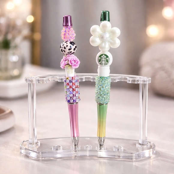 handcrafted Accessories - x2 Beaded Pens Handcrafted